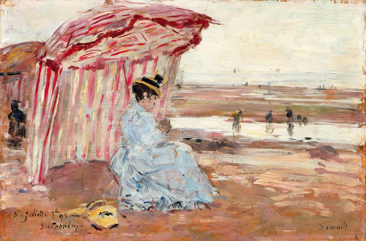 Woman Under Beach Umbrella, 1895 av Eugene Louis Boudin