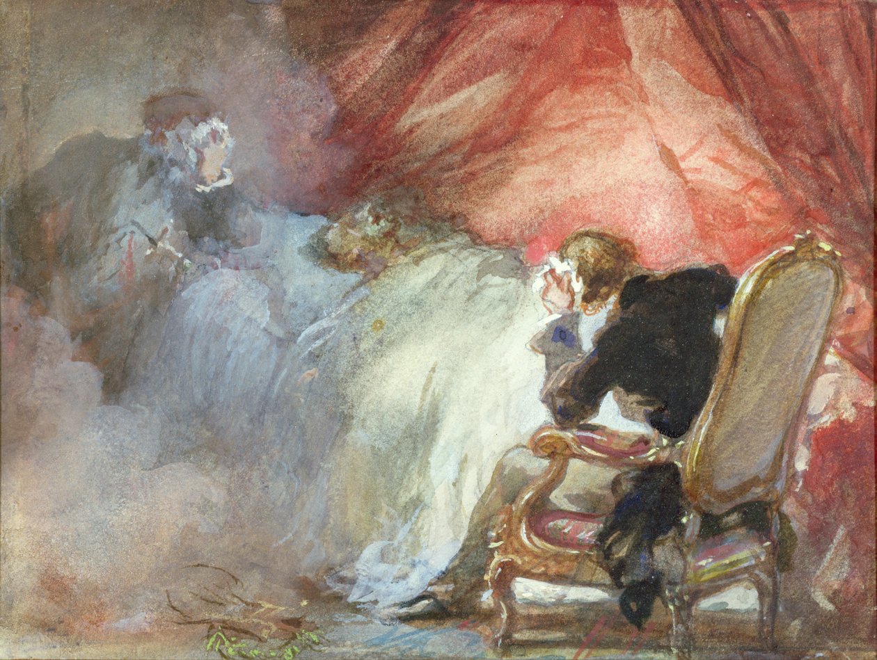 La Nuit de Decembre, från "Les Nuits" av Alfred de Musset (1810-57) av Eugene Louis Lami