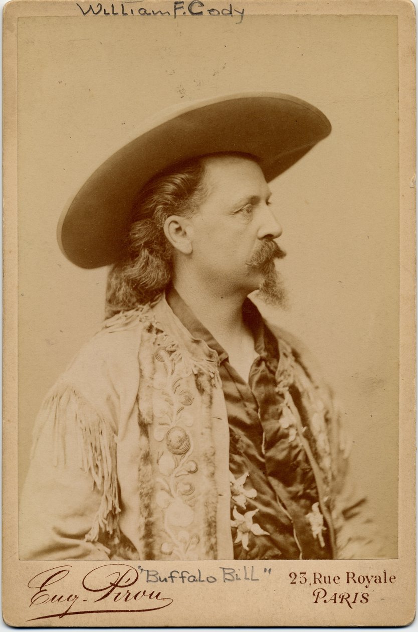 William Frederick Cody, Buffalo Bill (1846-1917), amerikansk soldat och artist (albumtryck) av Eugene Pirou