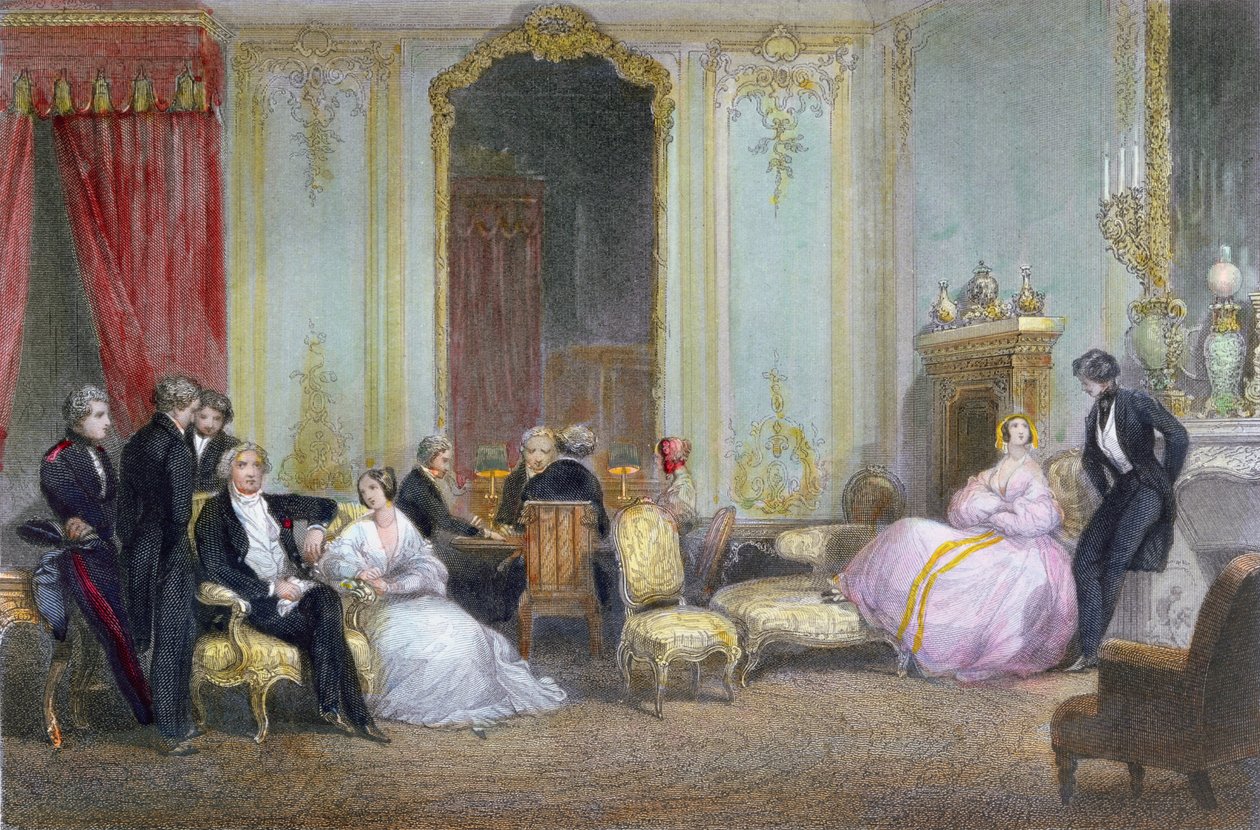 Familjescen, ca 1840 av Eugene Louis Lami