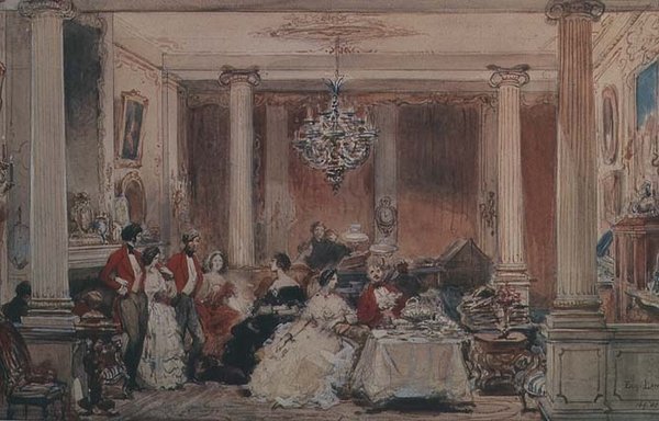 Interiör av Colworth House, Bedfordshire av Eugene Louis Lami