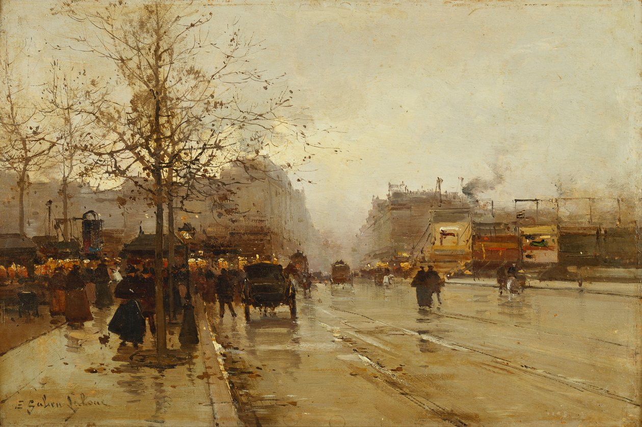 Boulevarderna, Paris av Eugene Galien Laloue