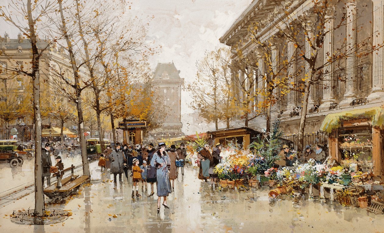 Parisgatan på hösten av Eugene Galien Laloue