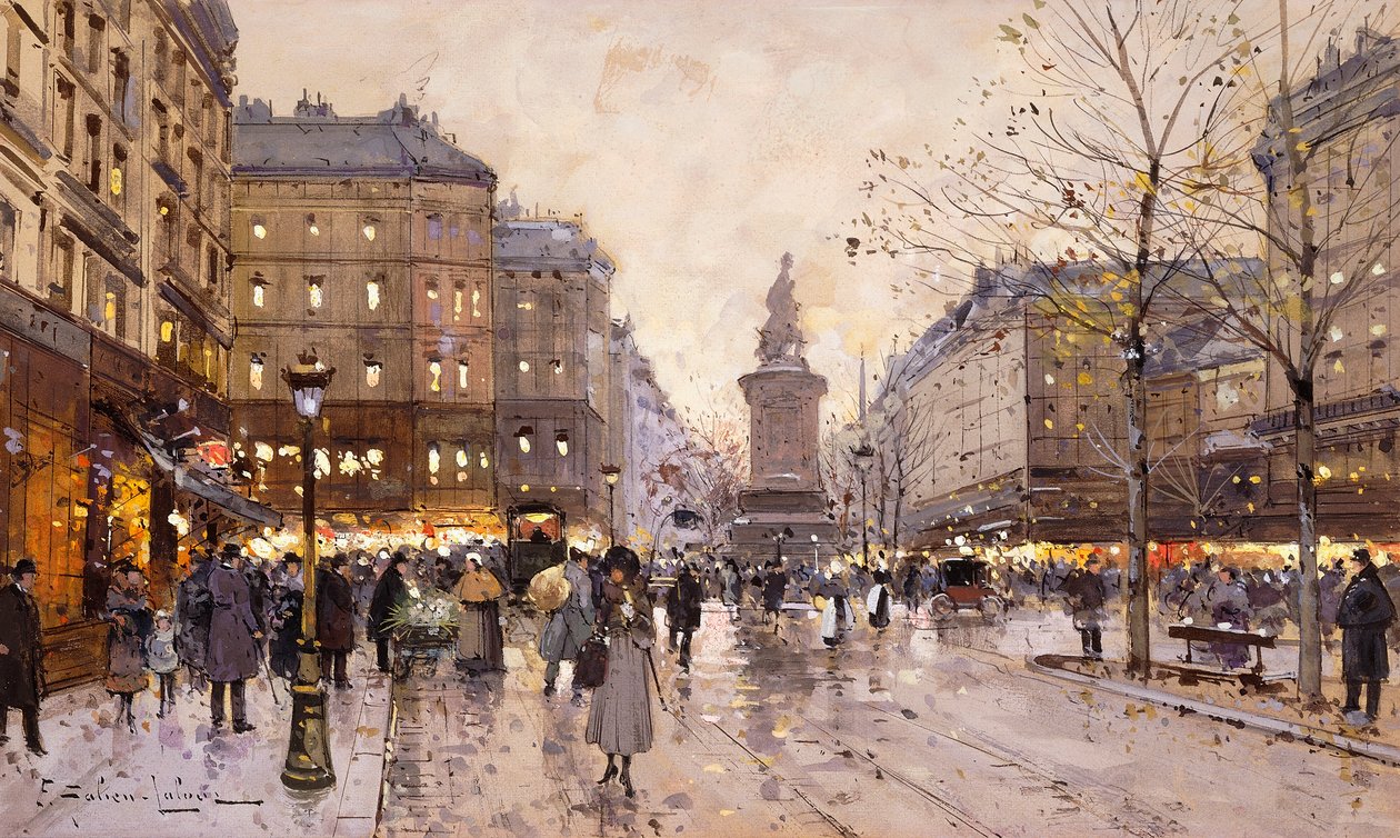 En höstkväll i Paris av Eugene Galien Laloue
