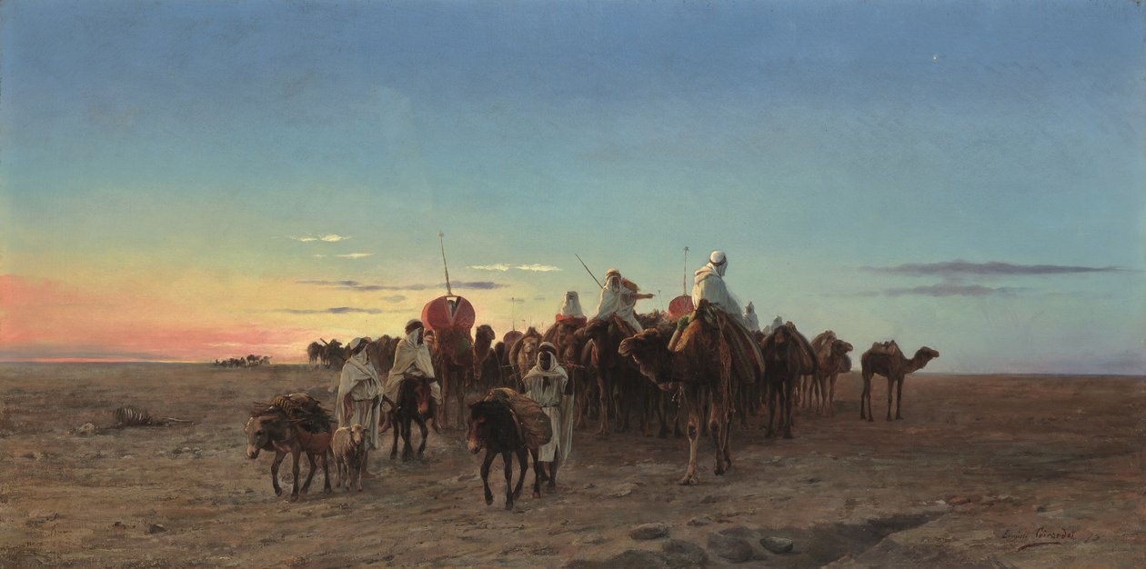 Husvagnen i skymningen av Eugene Alexis Girardet