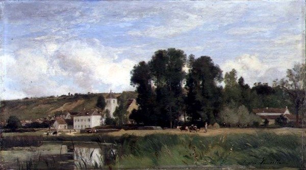 På Seine-kusten i Levy av Eugene Antoine Samuel Lavieille