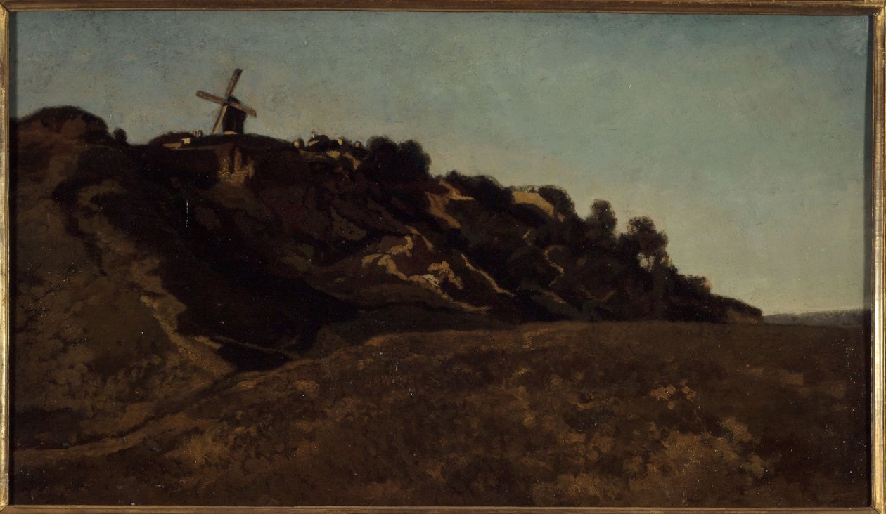 Vy över Montmartre, cirka 1848 (målning) av Eugene Antoine Samuel Lavieille