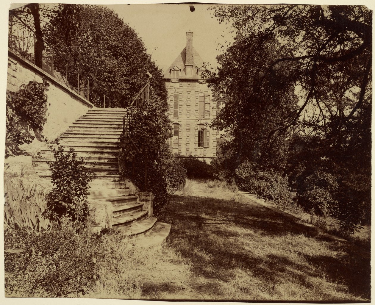Courbevoie, gammalt slott kallat Belle Gabrielle av Eugène Atget