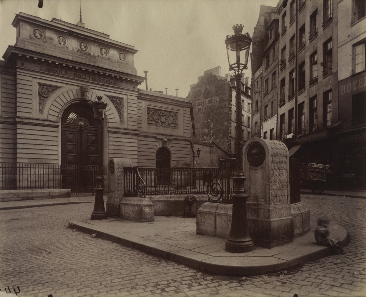 Fontän av Ecole Polytechnique av Eugène Atget