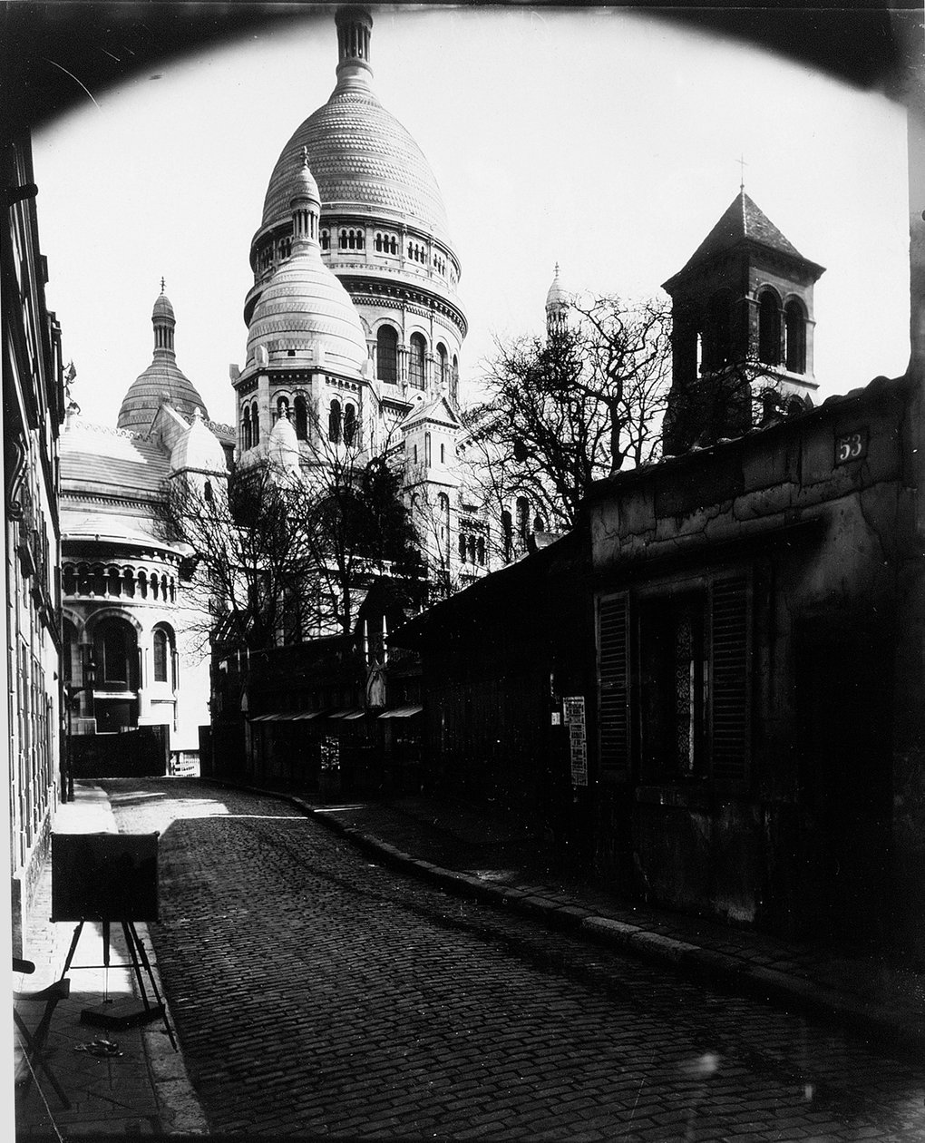 Paris, det heliga hjärtats basilika, ca 1900 (silvertryck av gelatin) av Eugène Atget