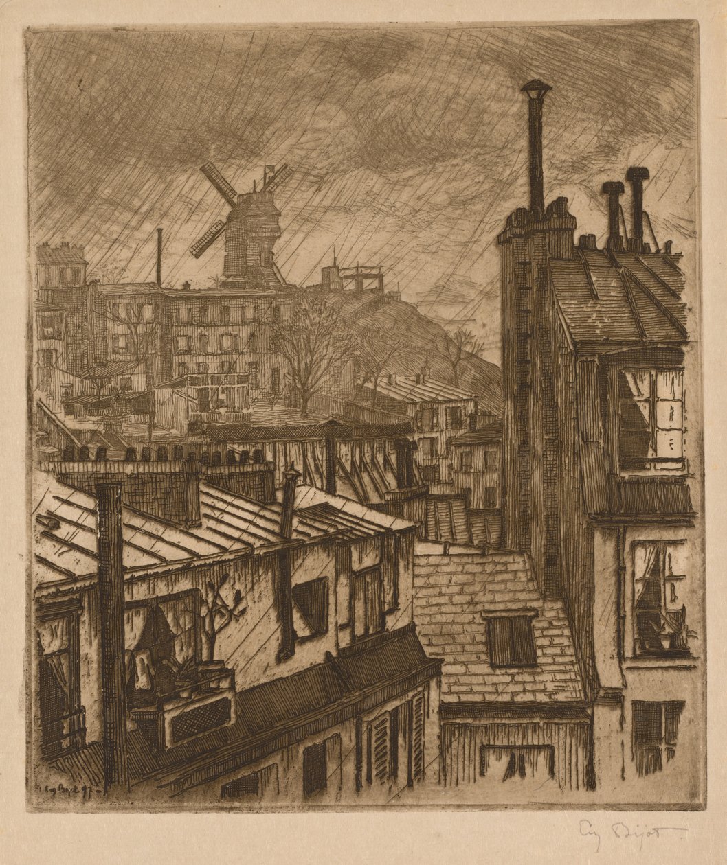 Montmartre, Moulin de la Gallette av Eugene Bejot