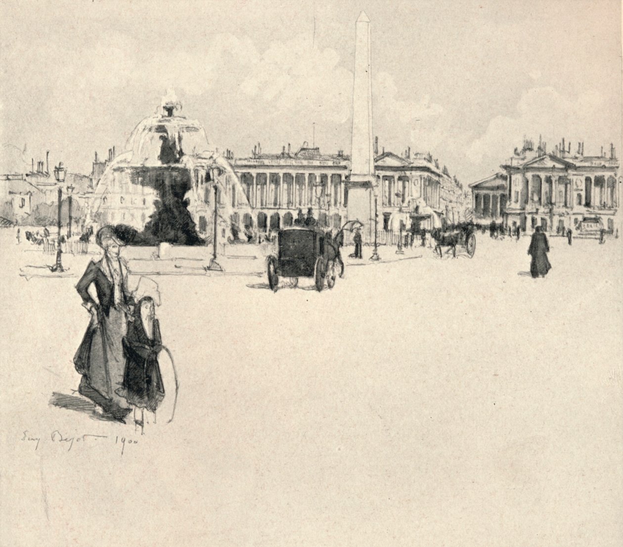 Place de la Concorde, 1915 av Eugene Bejot