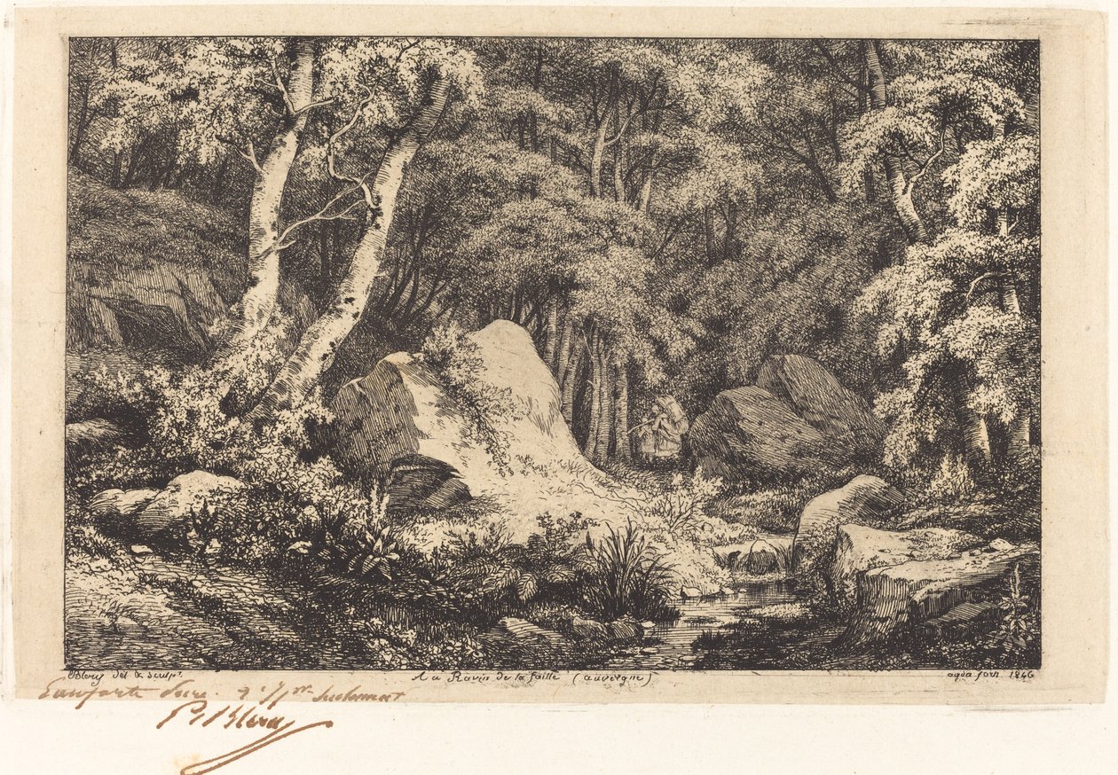 Vid förkastningens ravin, Auvergne (Ravinen i Auvergne) av Eugene Bléry