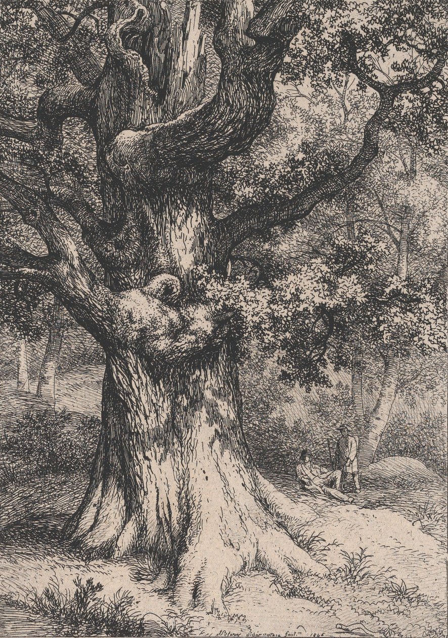 Karl den store, ek med ett örnbo, 1845. av Eugene Bléry