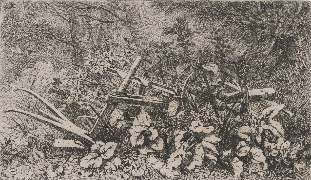 Plogen med kardborreväxter, 1858. av Eugene Bléry
