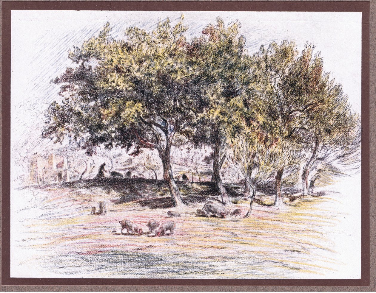 Broder Juniper skär av foten på en gris för att ge den till en sjuk man, 1919 av Eugene Burnand