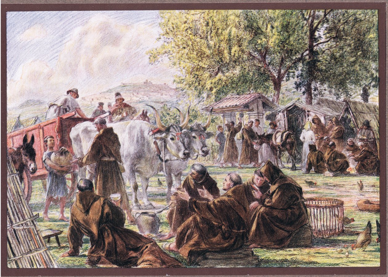 Kapitlet av St Mary of the Angels nära Assisi, 1919 av Eugene Burnand