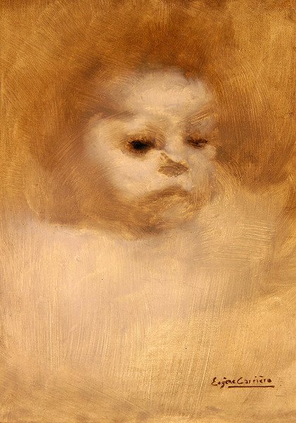 Head of a Child, Study för La Grande Soeur (olja på duk) av Eugène Carrière