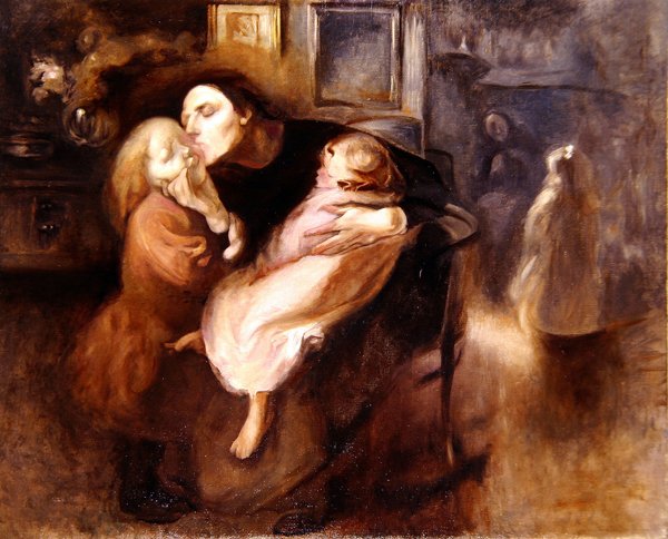 Study for Maternity (olja på duk) av Eugène Carrière