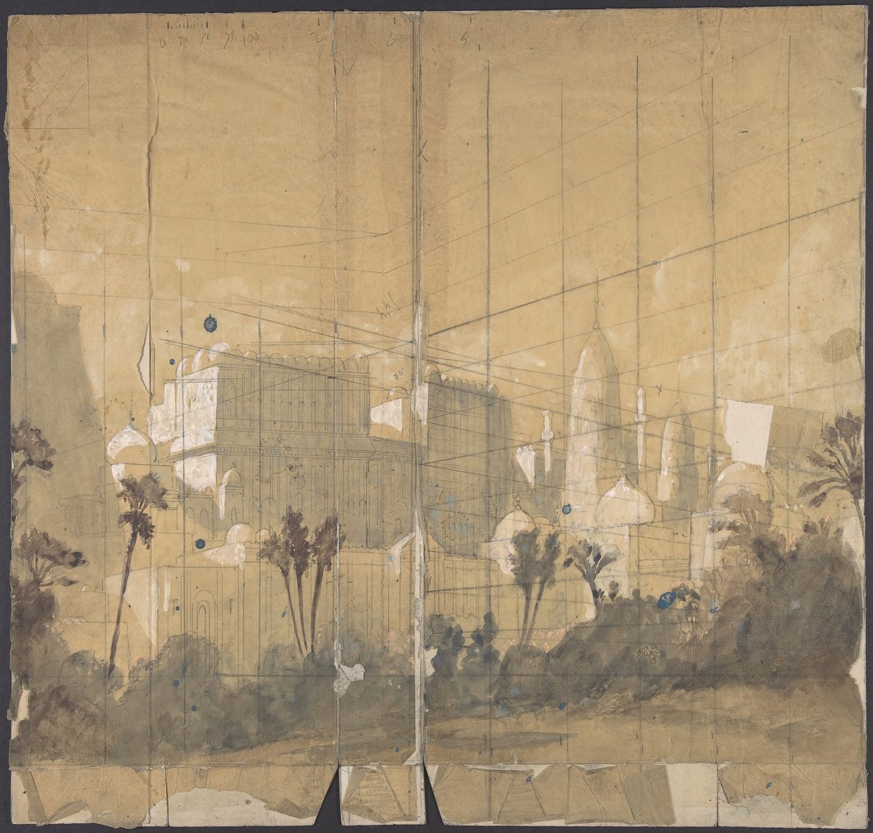 Design för en scen på Opéran, Paris, 1828-90. av Eugene Ciceri