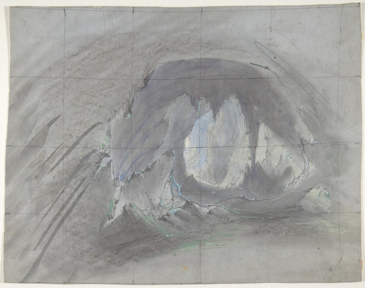 Design för en scen på Opéran, Paris, 1828-90. av Eugene Ciceri