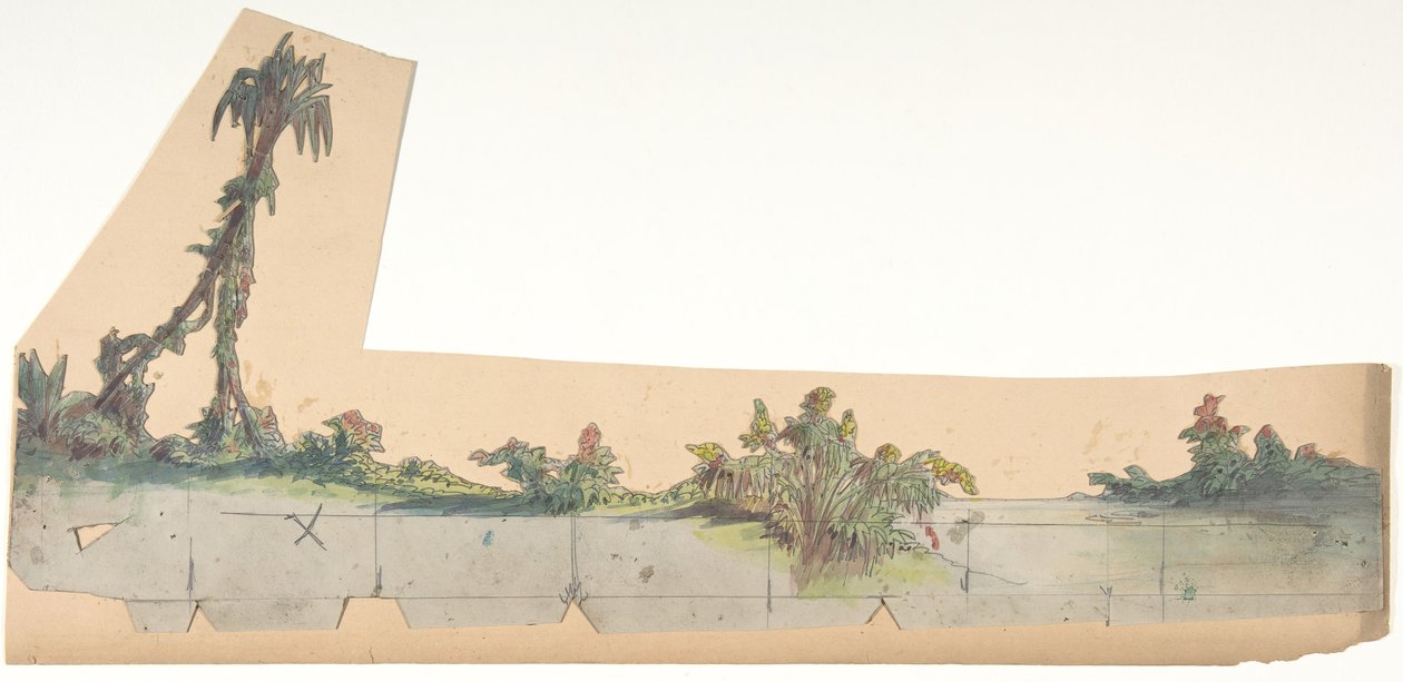 Design för en scen på Opéran, Paris, 1828-90. av Eugene Ciceri