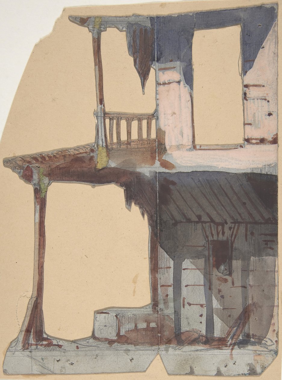 Design för en scen på Opéran, Paris, 1830-90. av Eugene Ciceri
