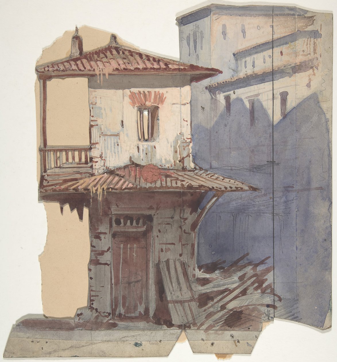 Design för en scen på Opéran, Paris, 1830-90. av Eugene Ciceri