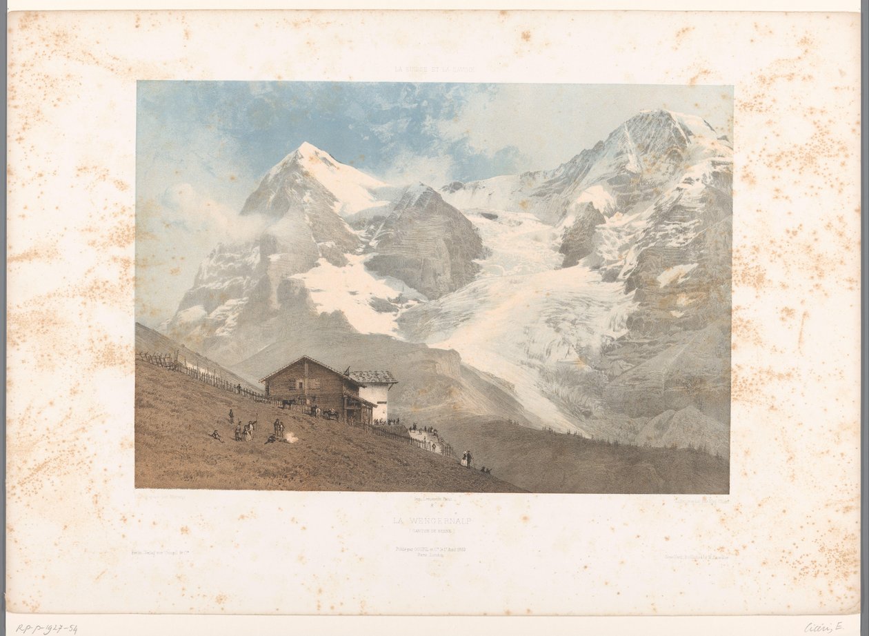 Utsikt över Wengernalp La Wengernalp (titel på objekt) Ansikten i Schweiz och Savoy (serietitel) La Suisse et la Savoie (serietitel på objekt) av Eugene Ciceri
