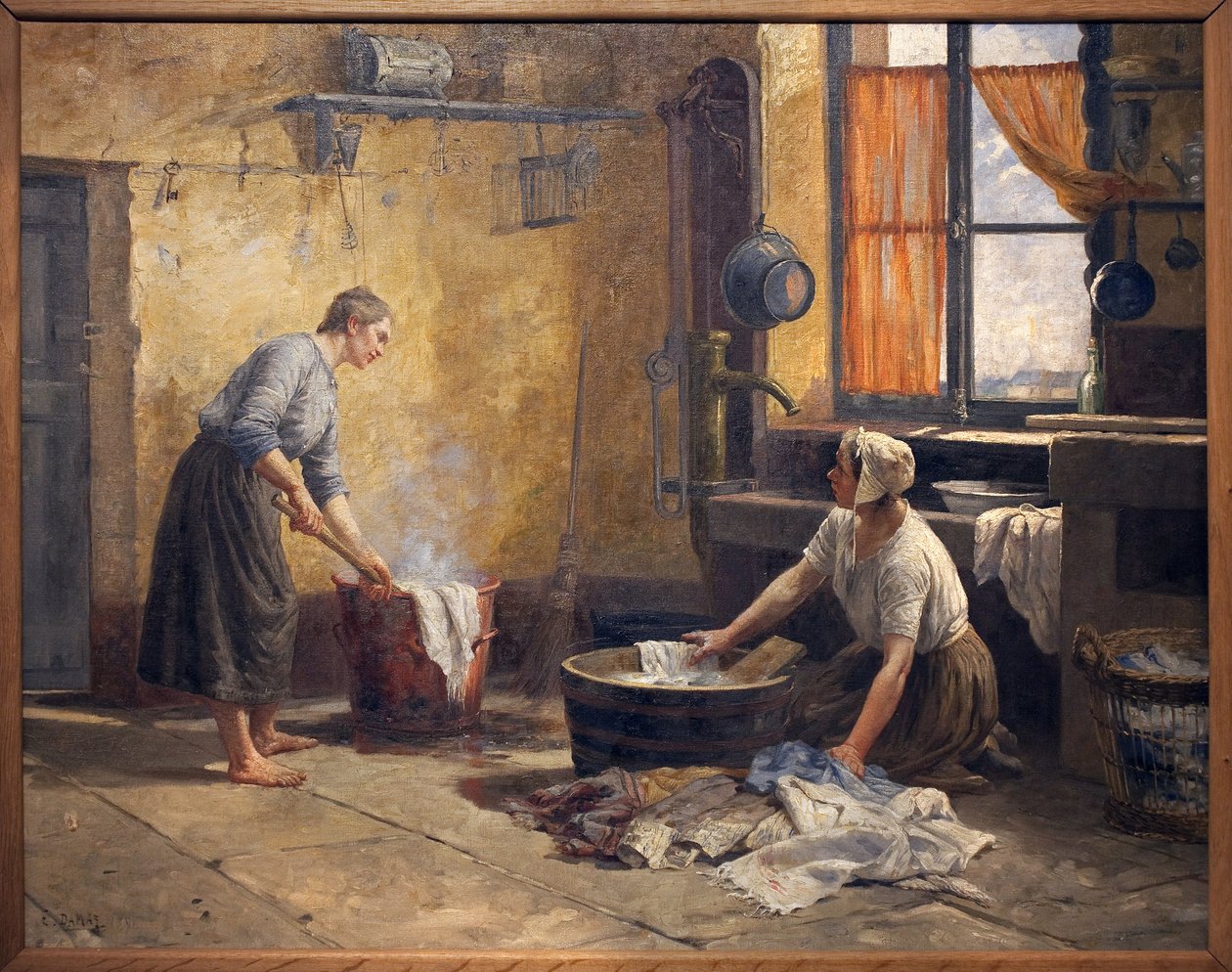 Lavendeln. Målning av Eugene Damascus (1844-1899), olja på duk av Eugene Damas