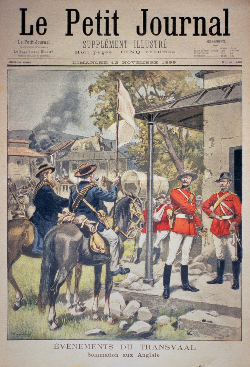 Händelser i Transvaal: Kalling till engelsmännen, framsidan av Le Petit Journal, 12 november 1899 av Eugene Damblans