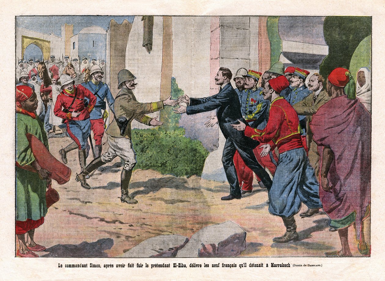Händelser i Marocko, övertagna från Marrakech av trupperna från Hubert (Louis-Hubert-Gonzalve) Lyautey (1854-1934) och Charles Mangin (1866-1925). Befälhavare Simon, efter att ha flytt den låtsasfulla El-Hiba (El Hiba) (Ahmed al-Hiba (Al Hiba), släppte de  av Eugene Damblans
