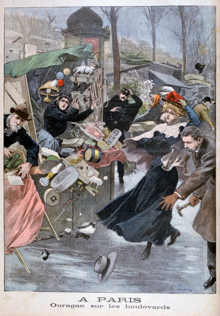 Orkan på boulevarderna, Paris, 1900 av Eugene Damblans