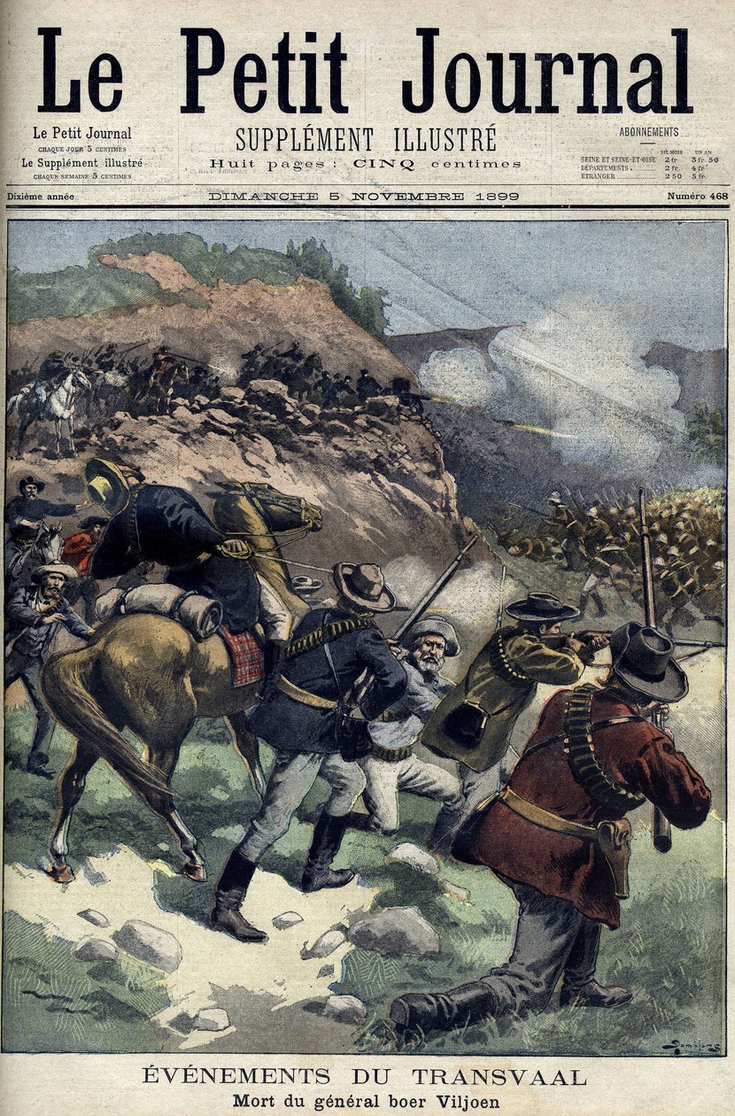 Sydafrika - Boerkriget. General Boer Viljoens död. Teckning av Damblanc. Le Petite Journal, 5 november av Eugene Damblans