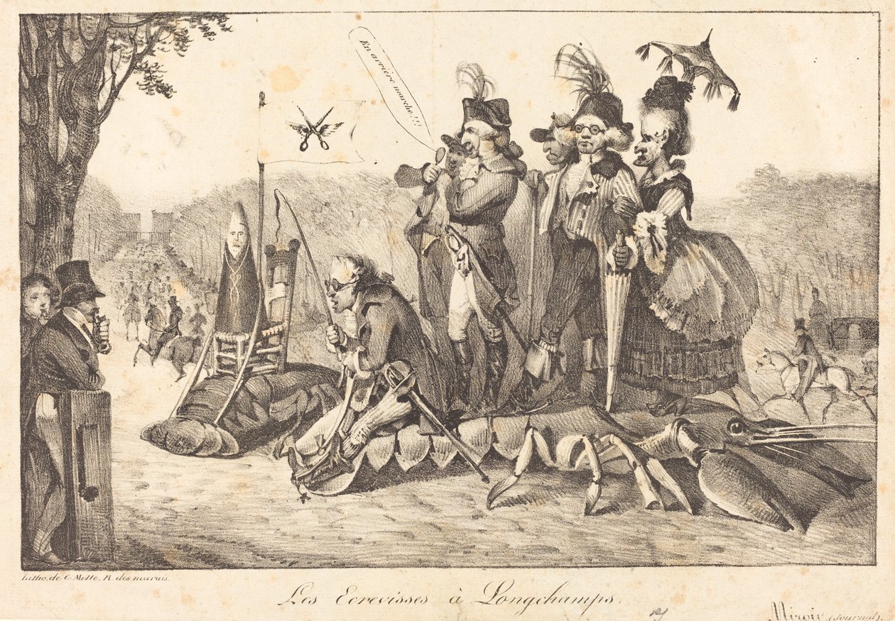 Kräftor vid Longchamps, 1822. Skapare: Eugene Delacroix, Charles Etienne Pierre Motte. av Eugene Delacroix, Charles Etienne Pierre Motte