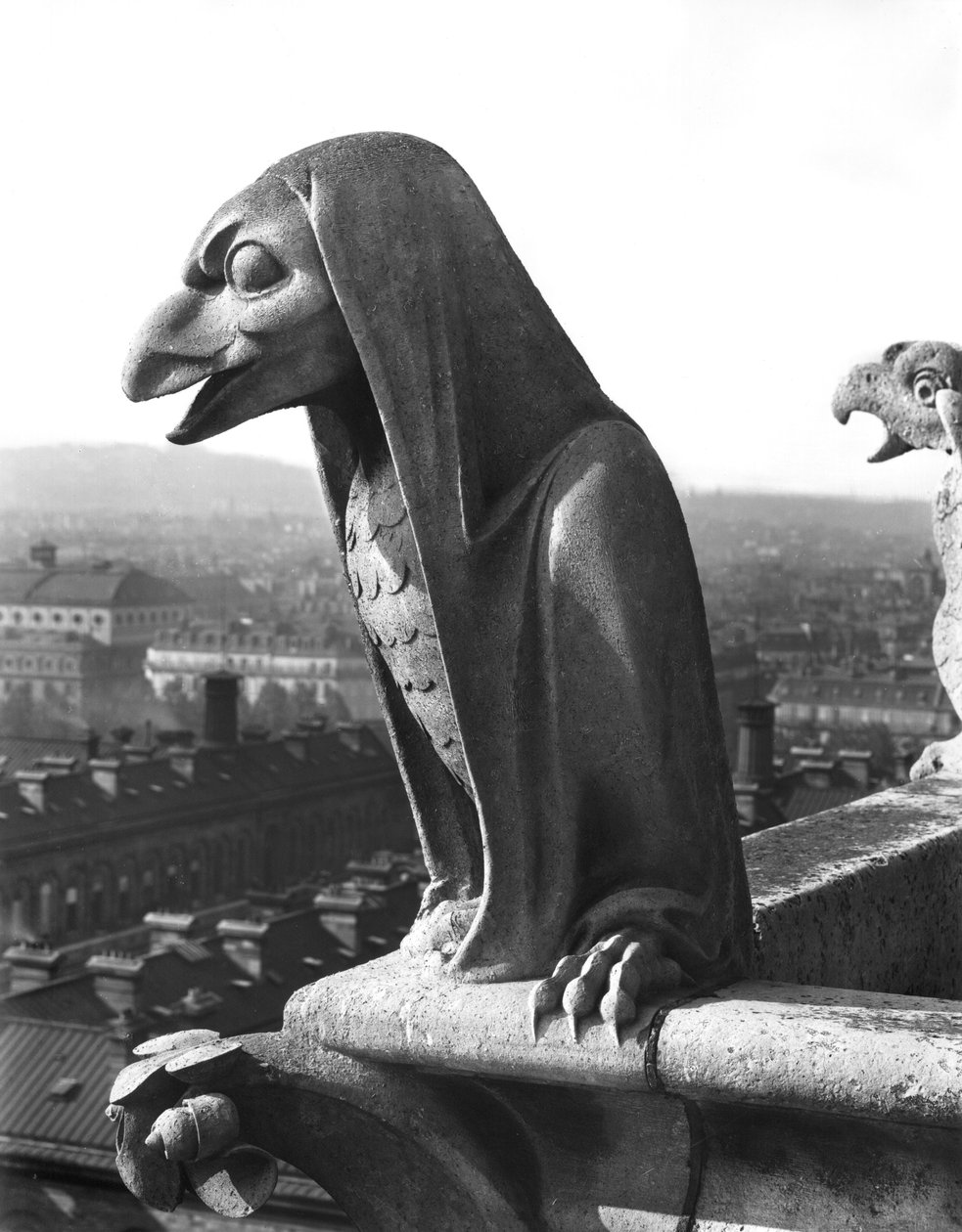Gargoyle från balustraden i Grande Galerie, replika av ett original från 1100-talet (sten) (s/v foto) av Eugene Emmanuel Viollet le Duc