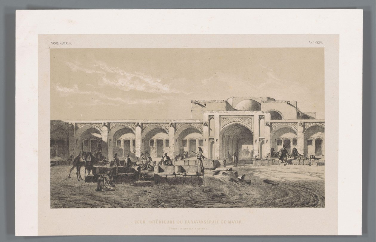 Innergården till karavanserai Mahyar Cour interior du caravanserail de Mayar (route d