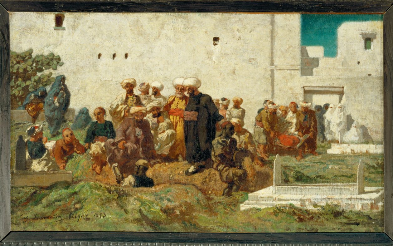 Enterrement maure - en moorisk begravning... av Eugène Fromentin