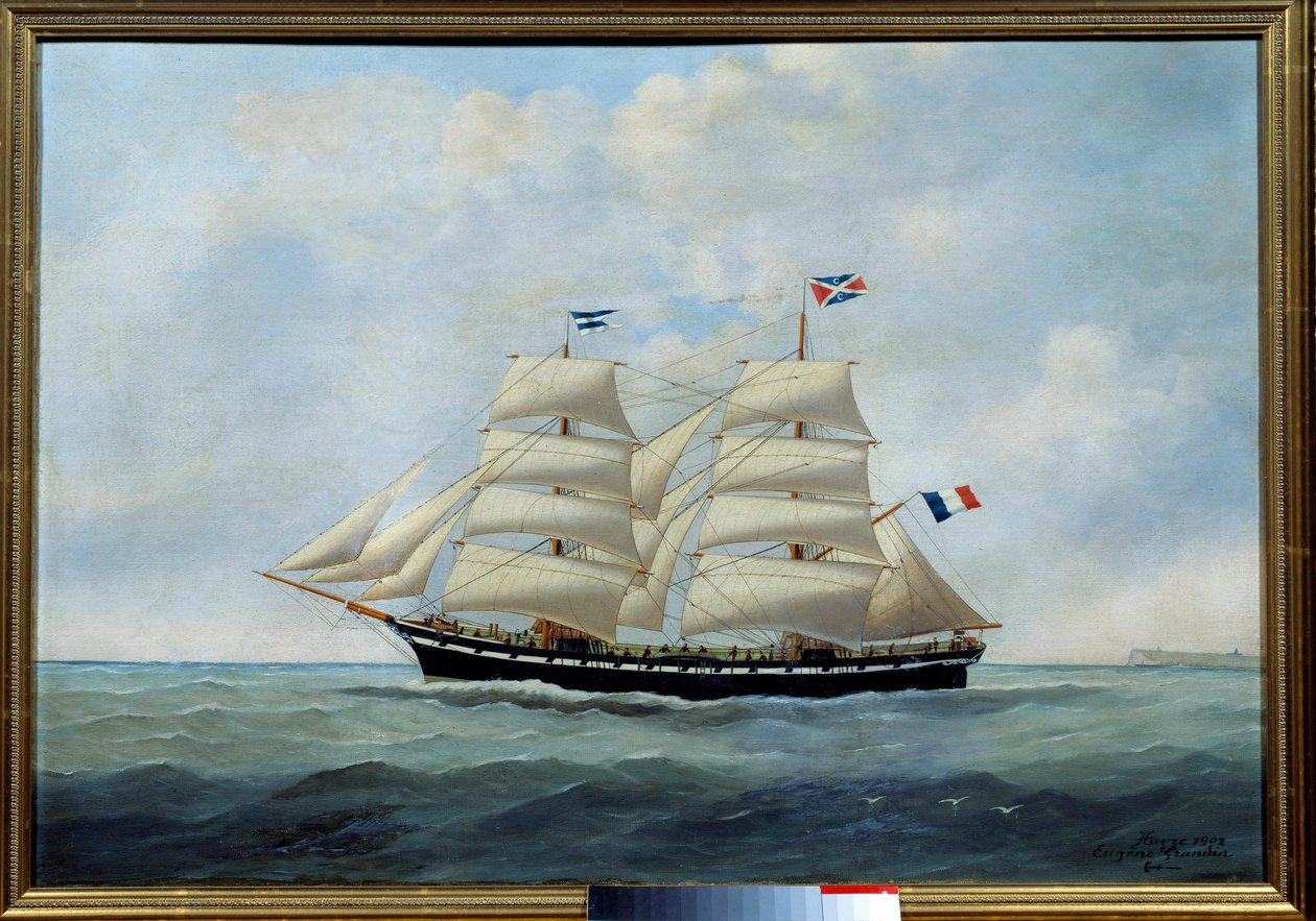Le brick Union (för torskfiske) Målning av Eugene Margueritte-Grandin dit Eugene Grandin (1833-1916) 1904 Sön. 0,57x0,81 m Fecamp, musee des Terres Neuvas - Briggen Union. (torskfiske) Målning av Eugene Grandin (1833-1916) av Eugene Grandin