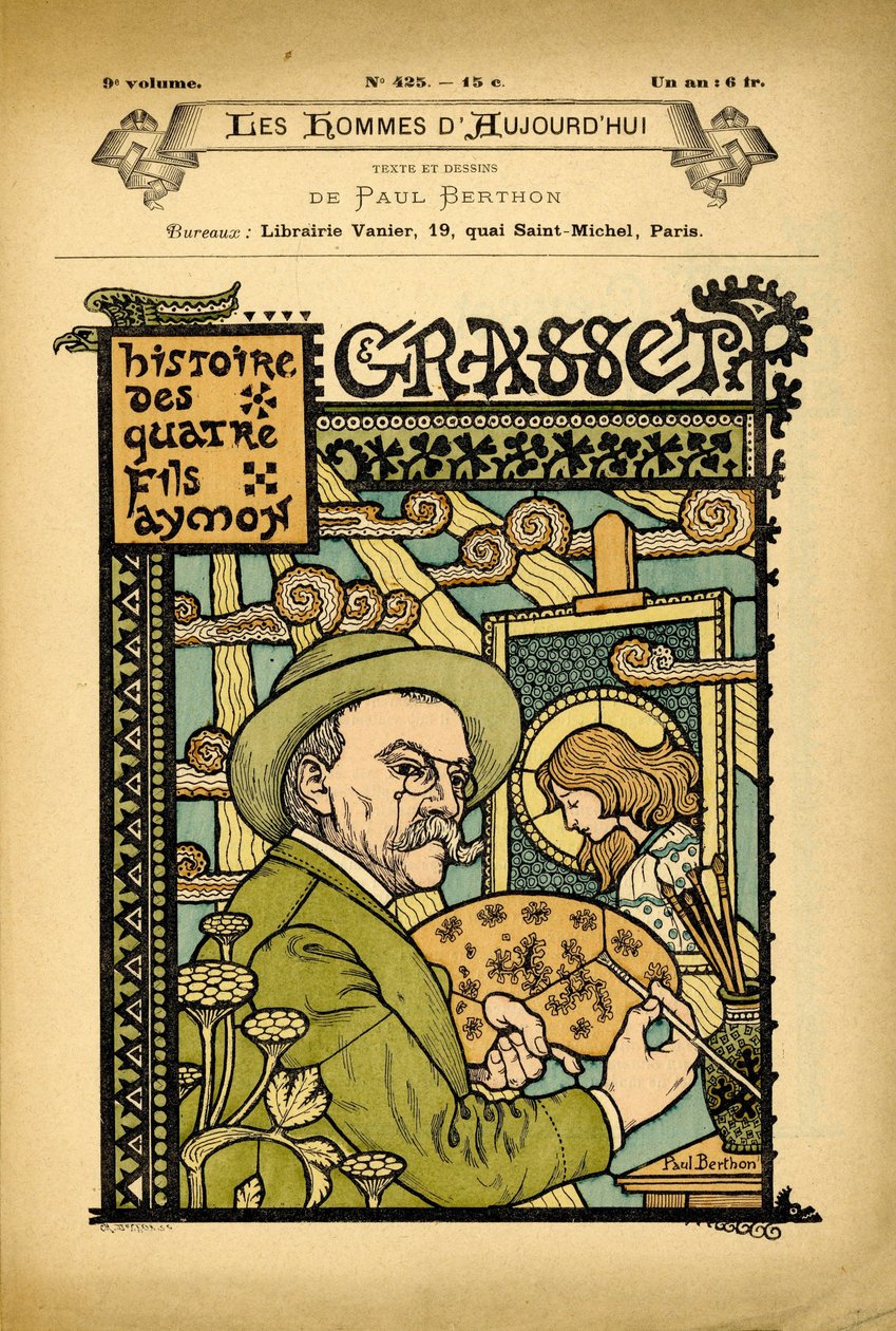 Omslag till The Men of Today, nummer 425, illustration av Paul Berton (1872-1909): Art, Art Nouveau - Painters artists, Grasset Eugene (1845-1917) av Eugene Grasset