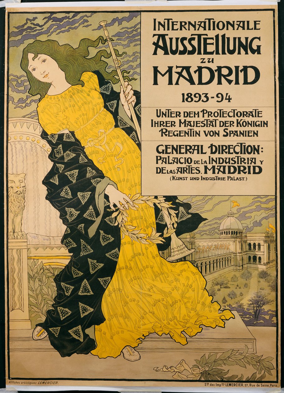 Affischreklam "Internationell utställning i Madrid", 1893 av Eugene Grasset