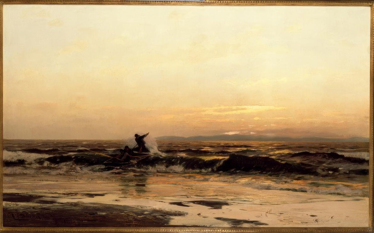 E.Dücker, Fiskebåtar i surfing av Eugene Gustav Dücker