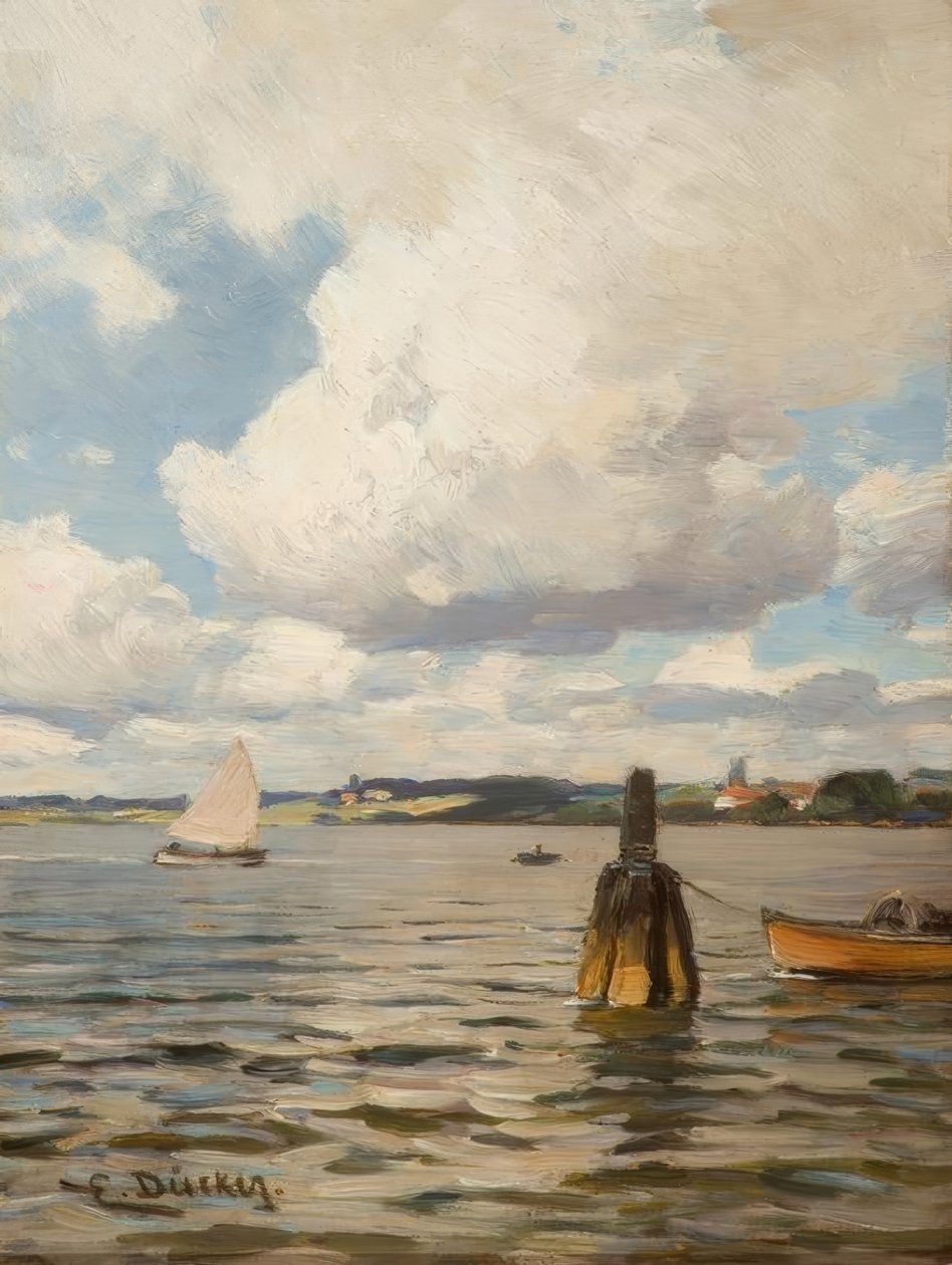 E. Dücker, sommardag vid vattnet av Eugene Gustav Dücker