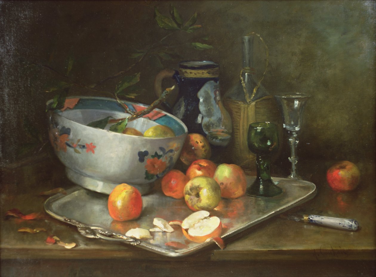 Stilleben med äpplen av Eugene Henri Cauchois