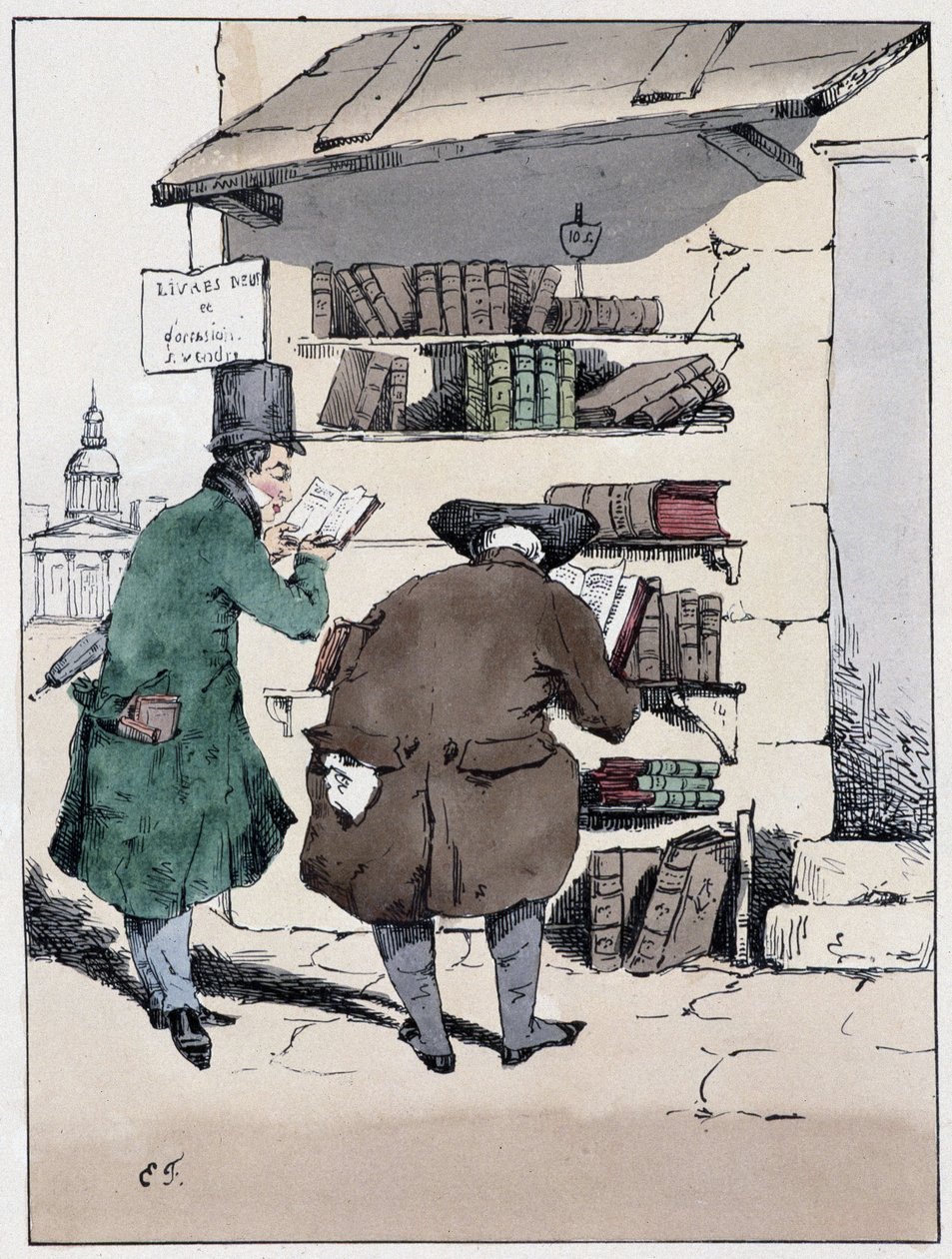 Bokhandel, rue de Sandstone i Quartier Latin - i "" Souvenirs d