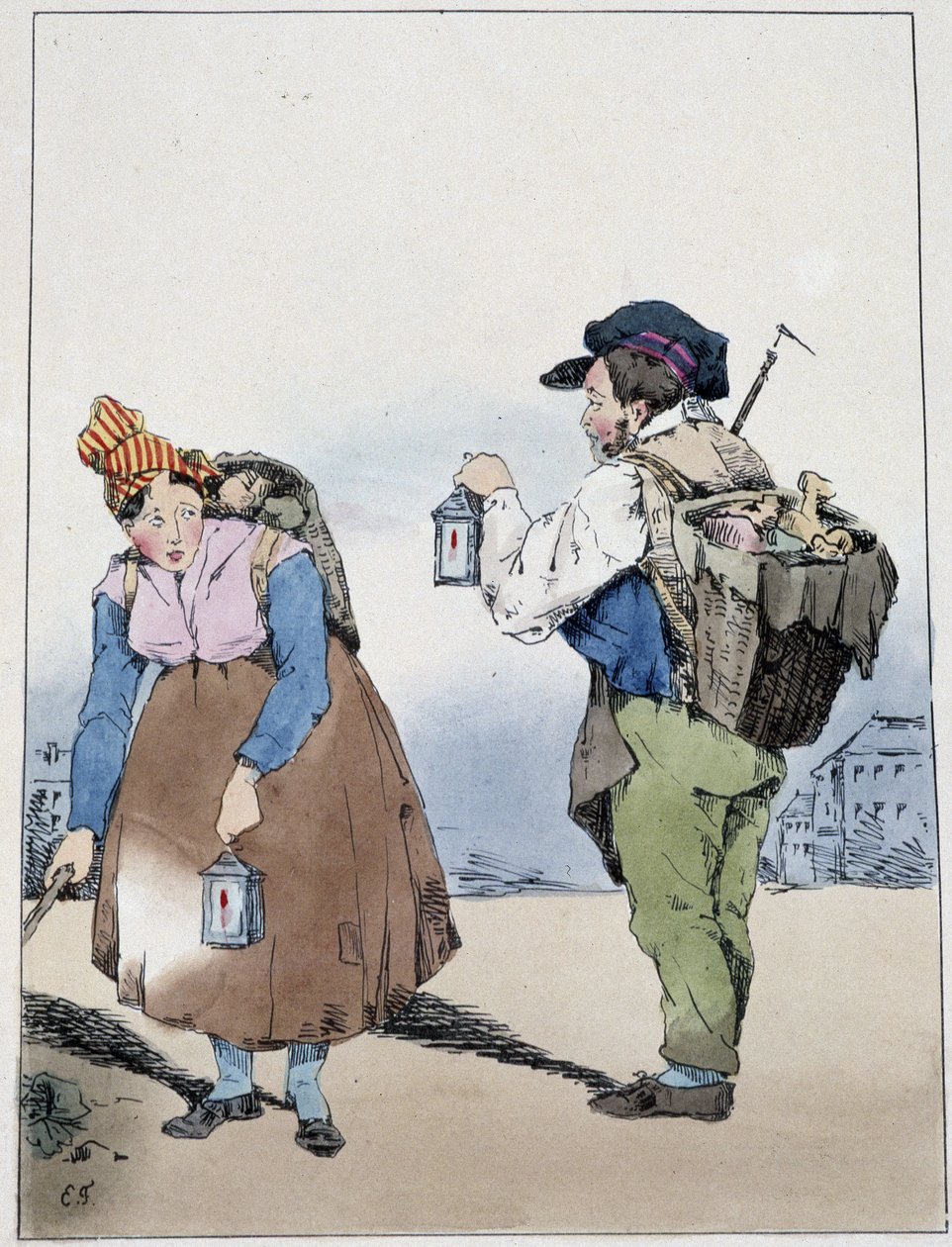 Lykthållare, rue Mouffetard - i "" Souvenirs d