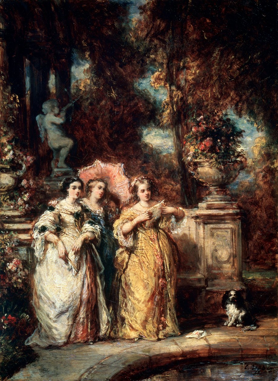 En promenad, 1852. av Eugene Isabey
