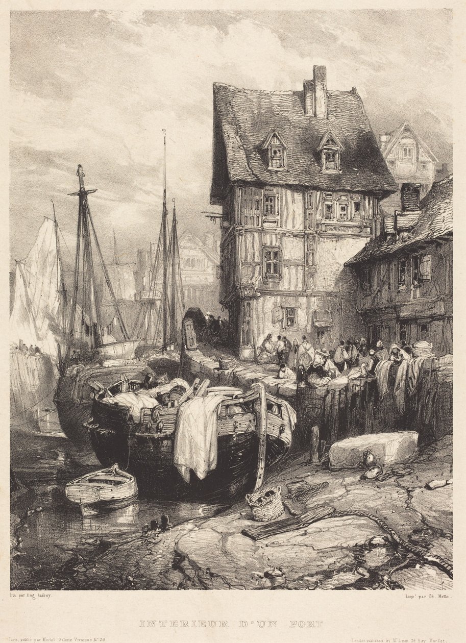 En hamns inre del av Eugene Isabey