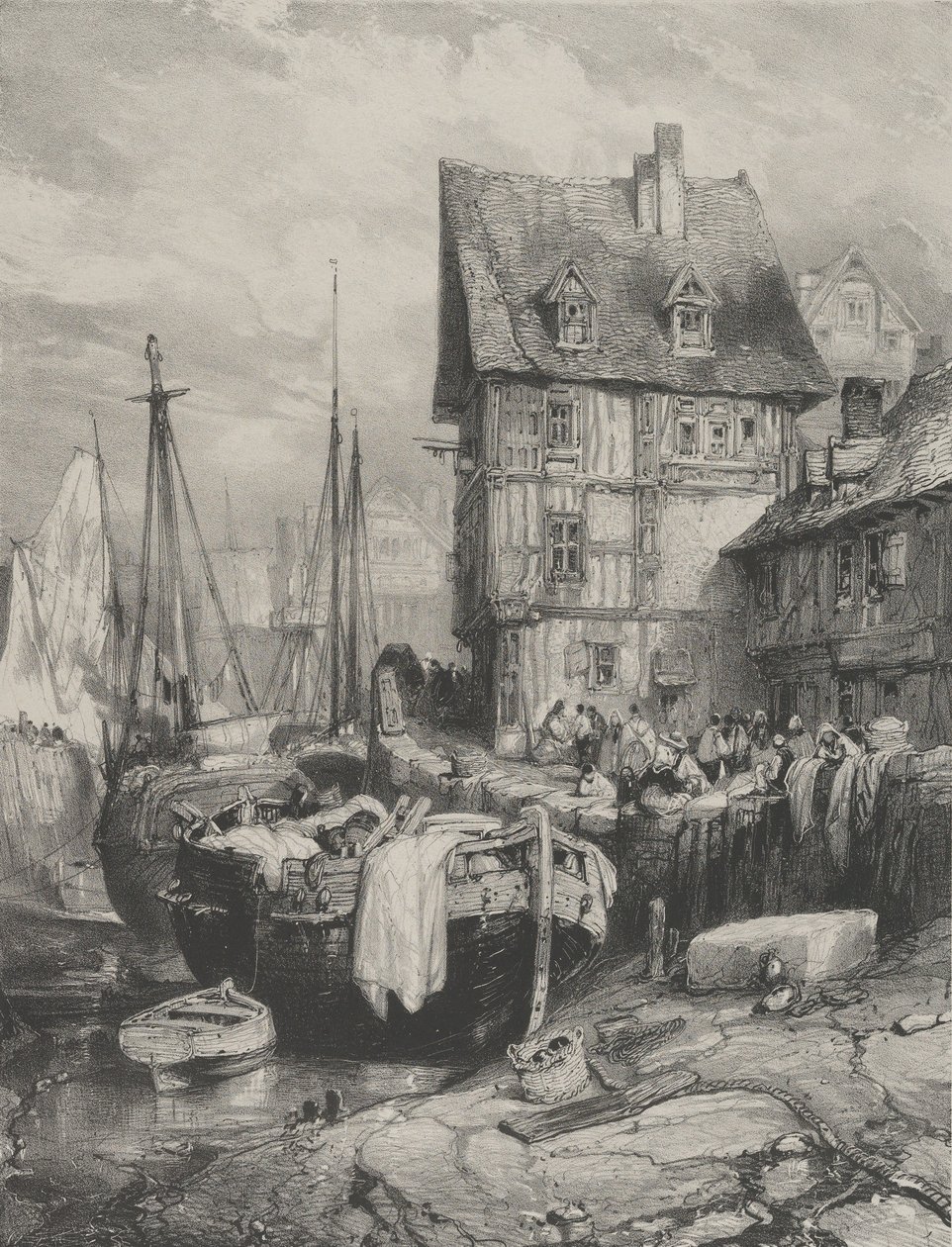 Inredning av en hamn, 1833., 1833. av Eugene Isabey
