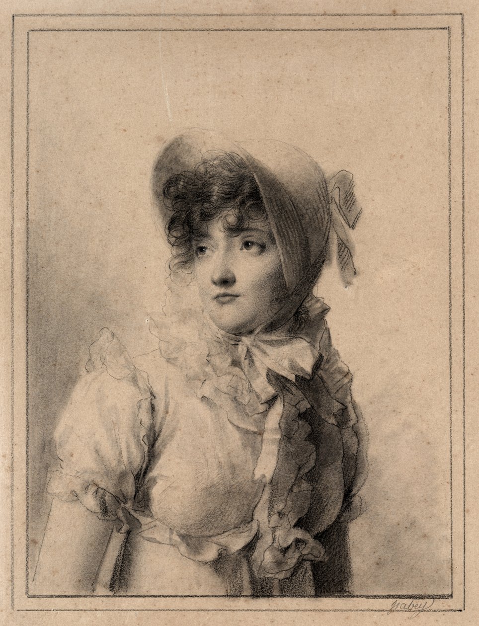 Porträtt av Comtesse Starjinska, 1800-tal. av Eugene Isabey
